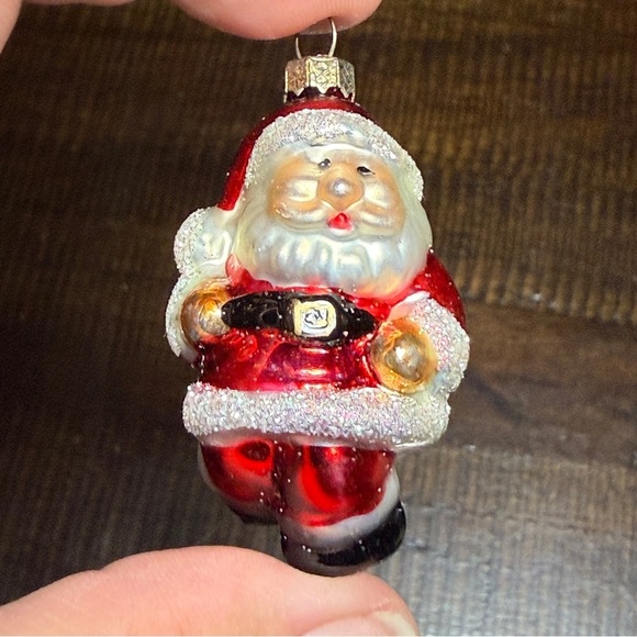 Santa Clause Ornaments Vintage Michaels Glass Christmas Tree Set of 4 Miniature - Picture 7 of 12